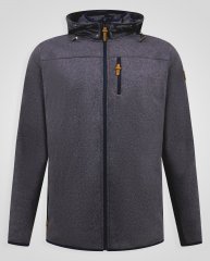 D555 Conrad Detachable Hood Bonded Fleece Zip Through Hoody TALL Tumši zila