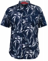 D555 FINLEY Hawaiian AO Print Shirt Navy