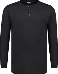 Adamo Sven Regular fit Serafino Long sleeve T-shirt Black