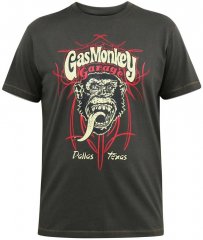D555 DALLAS Official Gas Monkey Printed Crew Neck T-Shirt Khaki