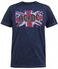 D555 DENNIS Official AC/DC Printed Crew Neck T-Shirt Navy Reno