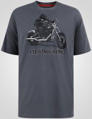 D555 Craig Gorilla Biker T-krekls ar Apdruku Tumši Pelēks