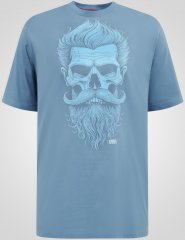 D555 Miller Bearded Skull T-krekls ar Apdruku
