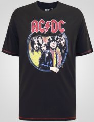 D555 Hugh Official ACDC Highway To Hell T-krekls ar Apdruku Melns