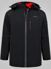 D555 Jamie Soft Shell Detachable Hood Padded Jacket Melna