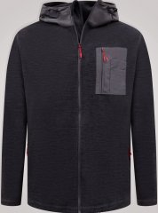 D555 Damien Micro Fleece Zip Through Hoody Melna/Pelēka