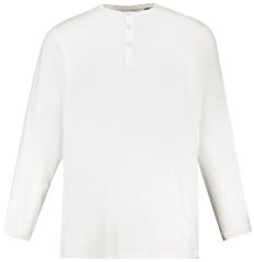JP1880 702555 Henley T-krekls ar garām piedurknēm Balts