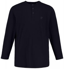 JP1880 702555 Henley T-krekls ar garām piedurknēm Tumši zils