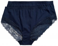 Ulla Popken 830094 Biksītes ar mežģīnēm 2 gab. Tumši zils
