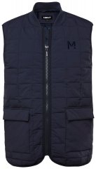 Men+ 464 Veste stepēta ar college apkakli Tumši zils