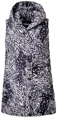 Ulla Popken 838435 Gara stepēta veste ar apdruku Melns