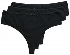 Ulla Popken 838637 Stringi 3 gab. Melns