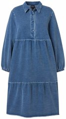 Ulla Popken 840972 Džempera kleita ar volāniem Indigo