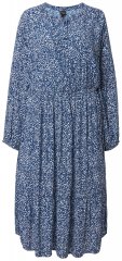 Ulla Popken 844594 Ziedaina midi kleita Tumši zils