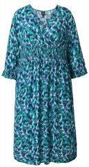 Ulla Popken 845360 Rakstaina midi kleita Gaiši zils