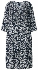 Ulla Popken 845825 Ziedaina midi kleita ar 3/4 piedurknēm Melns
