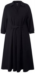 Ulla Popken 846373 Midi kleita ar sasienamu jostu Melns