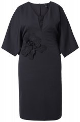 Ulla Popken 847909 Ziedaina midi kleita Melns