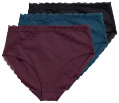 Ulla Popken 848803 Biksītes ar mežģīnēm 3 gab. Vīnsarkans
