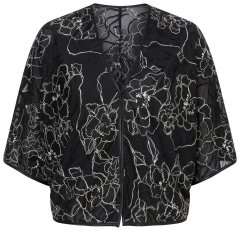 Ulla Popken 849213 Izšūts zīda maisījuma bolero Melns