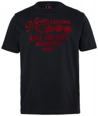 JP1880 851002 T-krekls ar apdruku uz krūtīm Melns TALL