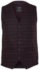JP1880 851393 Rūtaina tvīda veste Vīnsarkans