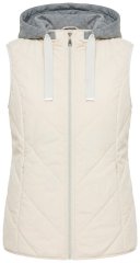 Ulla Popken 851781 Stepēta veste ar kapuci Pienbalts