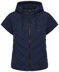 Ulla Popken 851785 Oversize stepēta veste ar kapuci Tumši zils