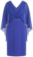 Ulla Popken 853675 Šifona kleita ar 3/4 piedurknēm Zils