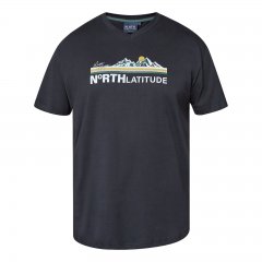 North Latitude Mountain T-Shirt V-Neck Melna