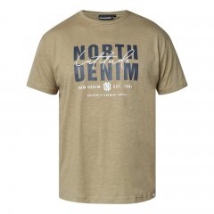 North Latitude T-Shirt Slub With Print Brūna/smilškrāsa