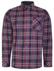 Kam Jeans 6221 Casual Checked Shirt Plum