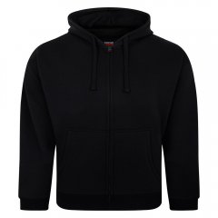 Espionage LW162 Hooded Zip Through Sweat Shirt Melna