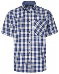 Kam Jeans 6286 Casual SS Check Shirt Blue