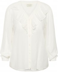 Kaffe Curve Lana Frill Blouse White