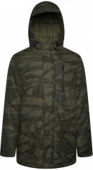 Kam Jeans KV143 Camo Print Hooded Coat Khaki