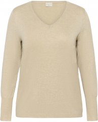 Kaffe Curve Lizzy Long Sleeve Pullover Feather Grey Melange