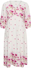 Kaffe Curve Rosa Midi Dress White Rose Border Flower
