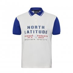 North Latitude Polo Short Sleeve Blue And White TALL