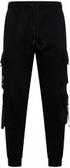 Kam Jeans 244 Raw Denim Cargo PKT Jog Pants Black