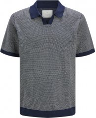 Jack & Jones Ceaston Knit Short Sleeve Sweater Grey/Blue