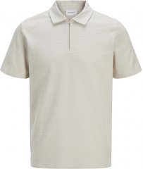 Jack & Jones Benja Short Sleeve Zip Polo Grey