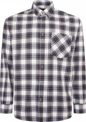 Kam Jeans P039 Premium Cotton Check Long Sleeve Shirt Navy
