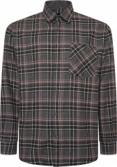Kam Jeans P041 Premium Flannel Check Long Sleeve Shirt Charcoal