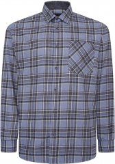 Kam Jeans P041 Premium Flannel Check Long Sleeve Shirt Denim