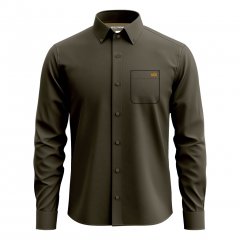 Motley Denim Lisbon Long Sleeve Shirt Dark Khaki
