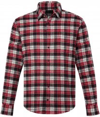 JP1880 Shirt Flannel Checked Long Sleeve Red TALL