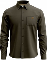 Motley Denim Lisbon Long Sleeve Shirt Dark Khaki