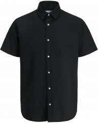 Jack & Jones Breeze Linen Short Sleeve Shirt Black