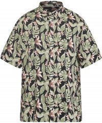 North Latitude 61357 Viskozes Krekls ar Pilnu Apdruku Melna